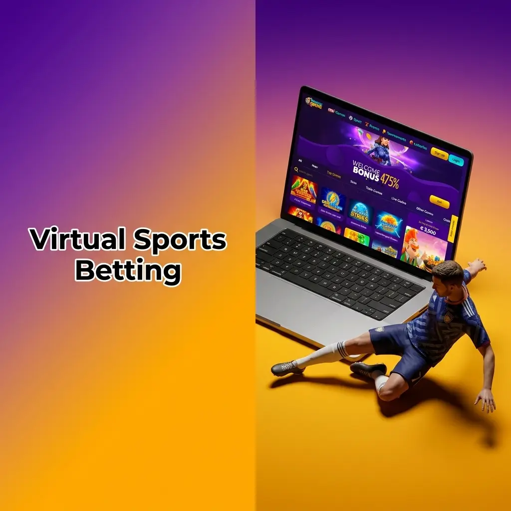 Virtual sports betting options at Midnight Wins including football, horse racing, tennis and basketball simulated by RNG